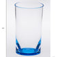 Set of Four Clear and Blue Acrylic Highball Glasses