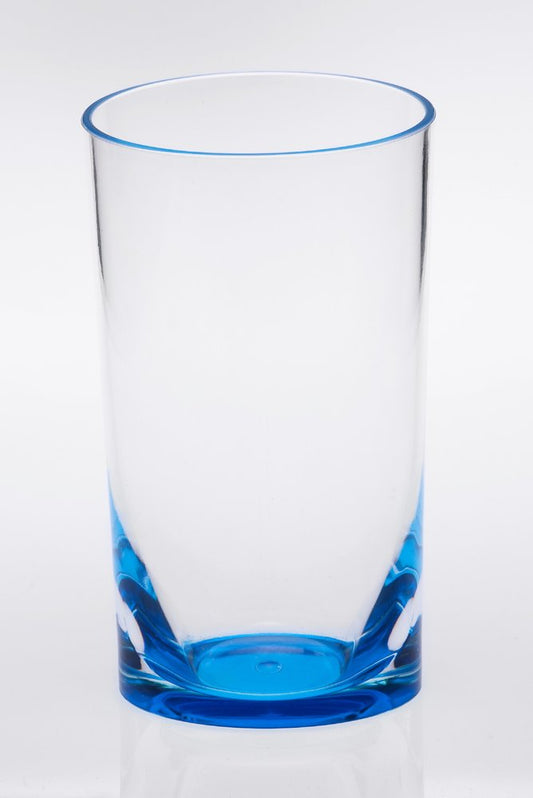 Set of Four Clear And Blue Acrylic Stemless Highball Glass