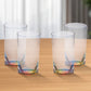 Set of Four Clear and Blue Acrylic Highball Glasses