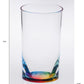 Set of Four Clear and Blue Acrylic Highball Glasses