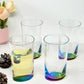 Set of Four Clear and Blue Acrylic Highball Glasses