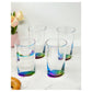 Set of Four Clear And Blue Acrylic Stemless Highball Glass