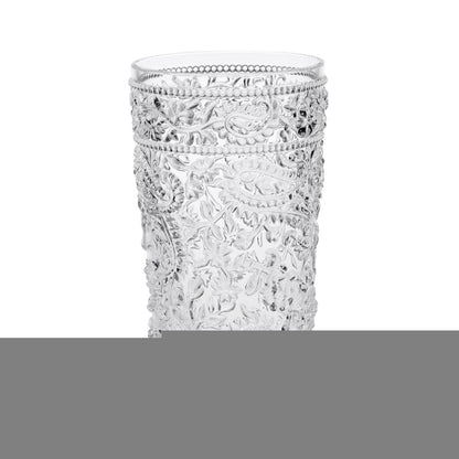 Set of Four Clear Paisley Acrylic Stemless Highball Glass