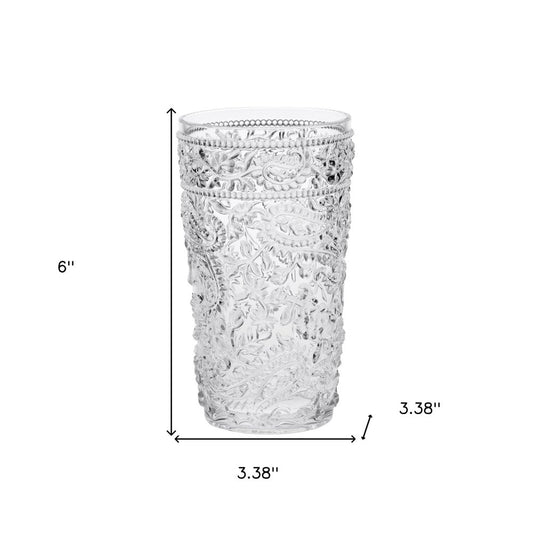 Set of Four Blue Acrylic Stemless Highball Glass