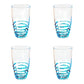 Set of Four Clear and Blue Swirl Acrylic Highball Glasses