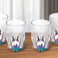 Set of Four Clear and Rainbow Geometric Acrylic Highball Glasses