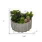 8" Green Artificial Succulents in a Gray Planter