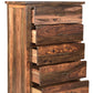 36" Dark Brown Solid Wood Five Drawer Chest