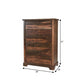 51" Brown Solid Wood Live Edge Five Drawer Standard Chest