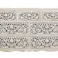 57" White Solid Wood Seven Drawer Dresser