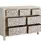 57" White Solid Wood Seven Drawer Dresser