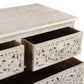 57" White Solid Wood Seven Drawer Dresser