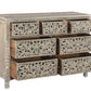 57" Gray Solid Wood Seven Drawer Dresser