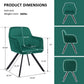 Tufted Green And Black Velvet and Metal Dining Arm Chair