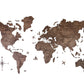 47" X 79" Dark Brown Wood World Map Hanging Dimensional Sculpture