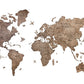 24" X 39" Brown Wood World Map Hanging Dimensional Sculpture
