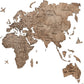 24" X 39" Brown Wood World Map Hanging Dimensional Sculpture