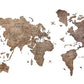 24" X 39" Brown Wood World Map Hanging Dimensional Sculpture