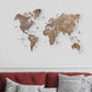 24" X 39" Brown Wood World Map Hanging Dimensional Sculpture
