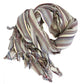 39" X 71" Gray Cotton Plain Weave Striped Turkish Towel Throw Blanket with Tassels
