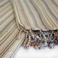 39" X 71" Beige and Pink Cotton Striped Turkish Towel Throw Blanket with Tassels