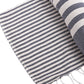 59" X 71" Blue and White Cotton Plain Weave Striped Throw Blanket with Tassels