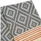 39" X 71" Gray and Orange Cotton Geometric Turkish Towel Throw Blanket with Tassels