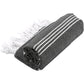 39" X 71" White and Black Cotton Turkish Towel Throw Blanket with Tassels