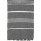 39" X 71" White and Black Cotton Turkish Towel Throw Blanket with Tassels