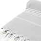 39" X 71" Gray Cotton Knitted Striped Turkish Towel Throw Blanket with Fringe