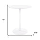 36" White Rounded Manufactured Wood and Metal Bar Table