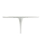 36" White Rounded Manufactured Wood and Metal Bar Table