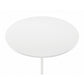 36" White Rounded Manufactured Wood and Metal Bar Table