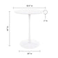 36" White Rounded Manufactured Wood and Metal Bar Table
