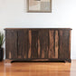 72" Dark Brown Solid Wood Live Edge Sideboard with Six Doors