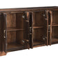 72" Dark Brown Solid Wood Live Edge Sideboard with Six Doors