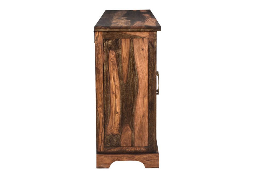 72" Dark Brown Solid Wood Live Edge Sideboard with Six Doors