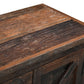 84" Dark Brown Distressed Reclaimed Wood Paneled Sideboard with Six Doors