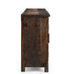 84" Dark Brown Distressed Reclaimed Wood Paneled Sideboard with Six Doors