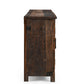 84" Dark Brown Distressed Reclaimed Wood Paneled Sideboard with Six Doors
