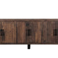 100" Dark Brown Distressed Reclaimed Wood Sideboard with Six Doors