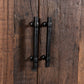 100" Dark Brown Distressed Reclaimed Wood Sideboard with Six Doors
