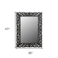 47" Black  Floral Carved Solid Wood Framed Accent Mirror