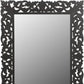 47" Black  Floral Carved Solid Wood Framed Accent Mirror