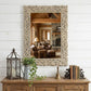 35" Gray Floral Carved Solid Wood Framed Accent Mirror