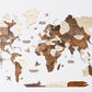 24" X 39" Brown and Beige Wood World Map Hanging Dimensional Sculpture