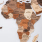 24" X 39" Brown and Beige Wood World Map Hanging Dimensional Sculpture