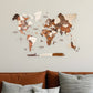 24" X 39" Brown and Beige Wood World Map Hanging Dimensional Sculpture