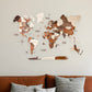 35" X 59" Brown and Beige Wood World Map Hanging Dimensional Sculpture