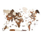 47" X 79" Brown and Beige Wood World Map Hanging Dimensional Sculpture